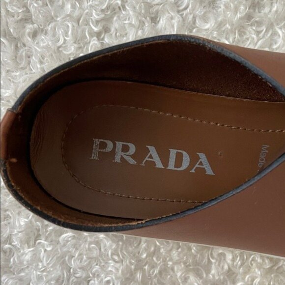 Prada Cognac Leather Low Top Calzature Donna Platform Sneakers - Picture 4 of 6